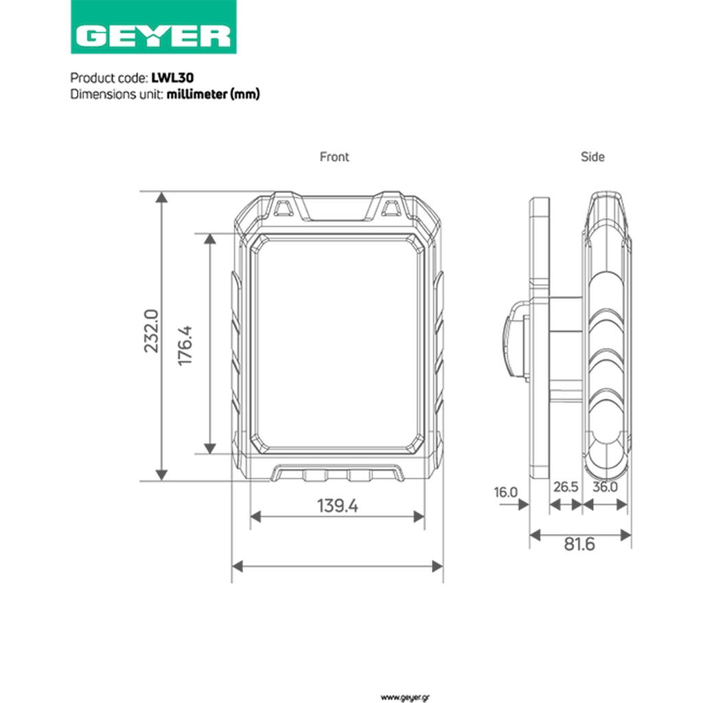 LED-Arbeitsstrahler 30W 6500K 2400 lm IP54 – Bild 3