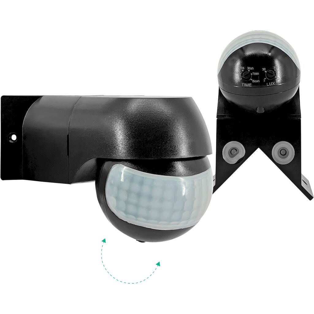 Wand-Bewegungsmelder IR 180° 12m IP44 schwarz – Bild 3